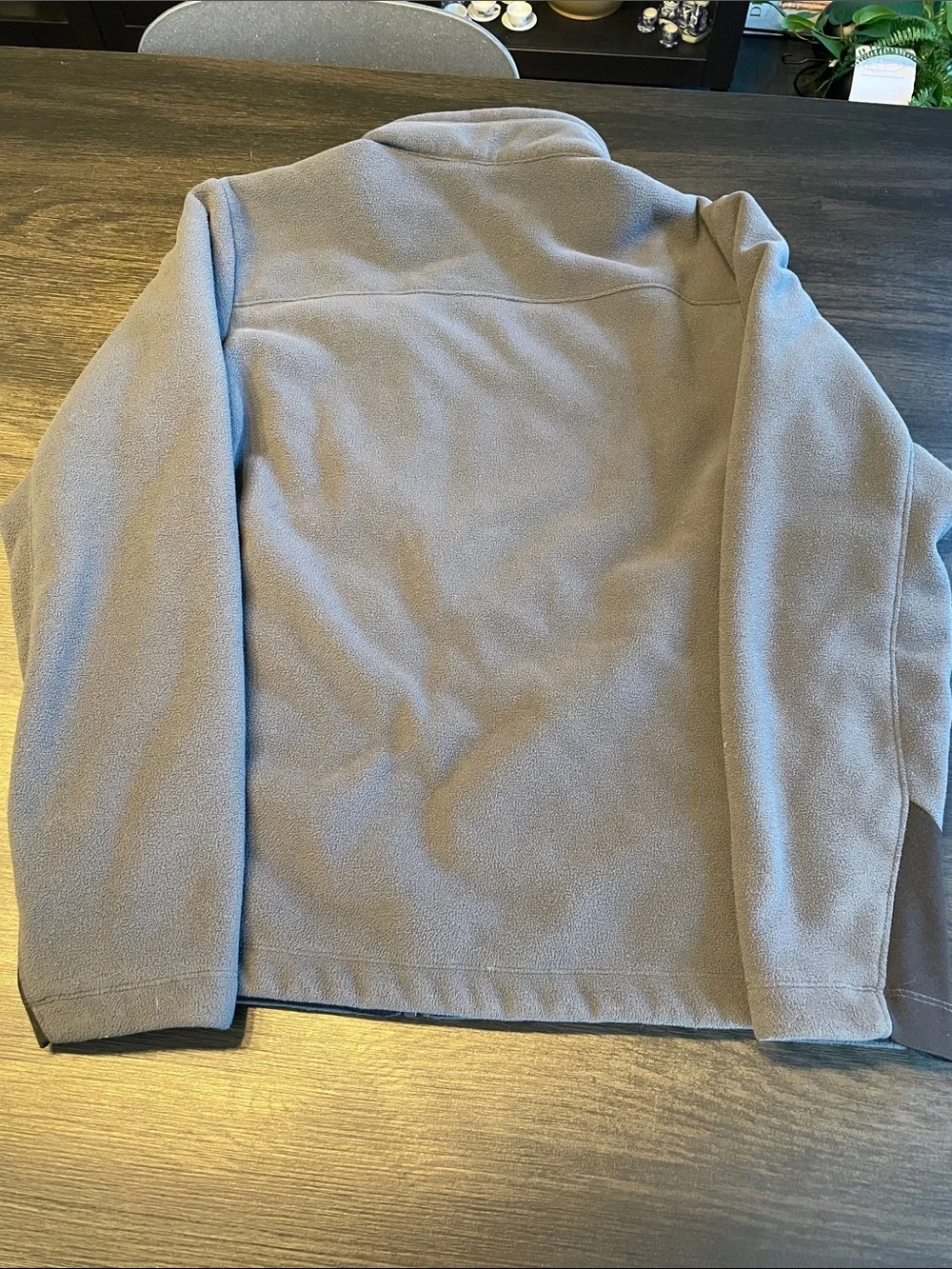 The North Face Men's Light Gray Fleece Jacket with Chest Pocket